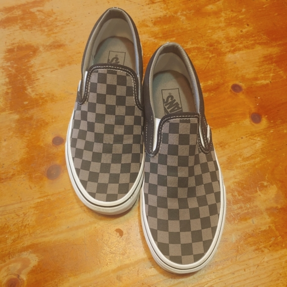 Checkerboard Vans Slip On Sneakers
